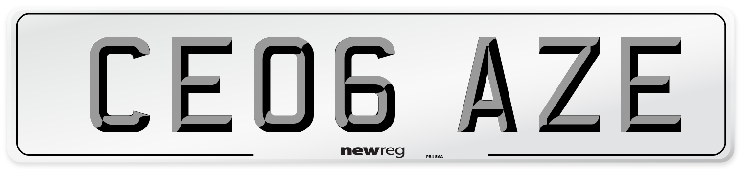CE06 AZE Number Plate from New Reg